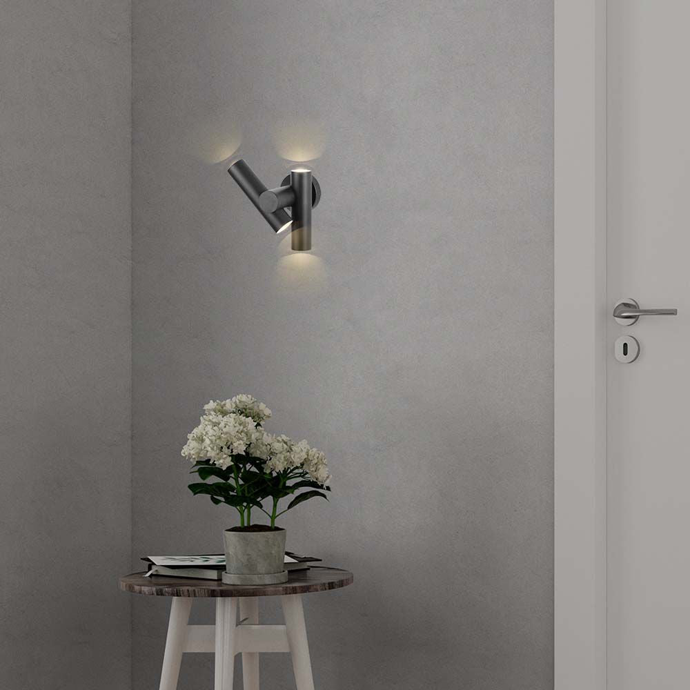 Dwustronna lampa ścienna LED / Barwa: 4000K / Obudowa: Czarna