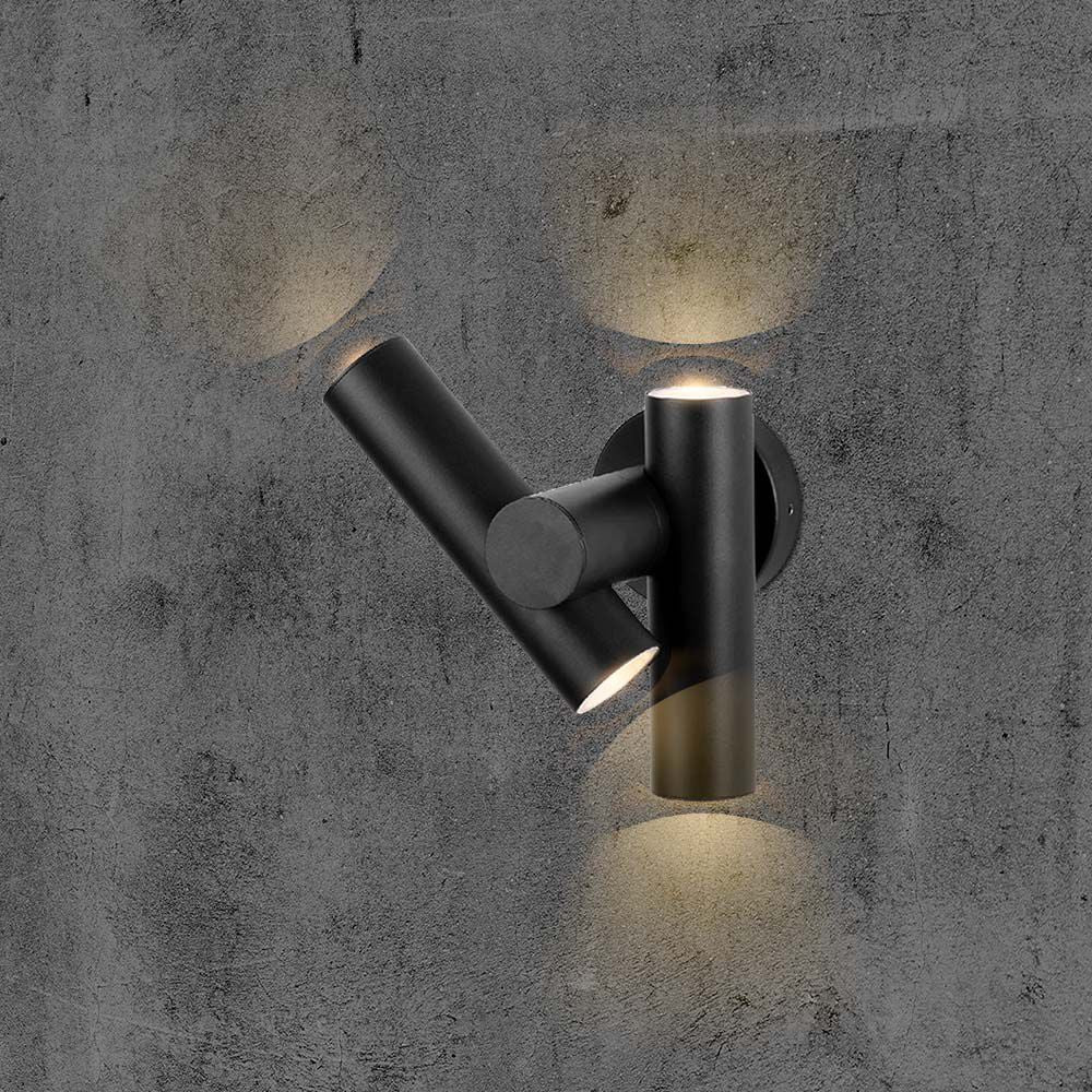 Dwustronna lampa ścienna LED / Barwa: 4000K / Obudowa: Czarna
