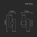 Dwustronna lampa ścienna LED / Obudowa: Czarna