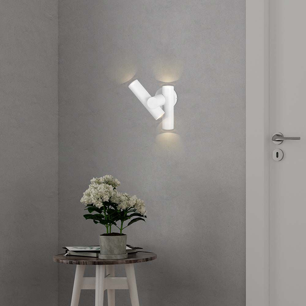 Dwustronna lampa ścienna LED / Obudowa: Biała