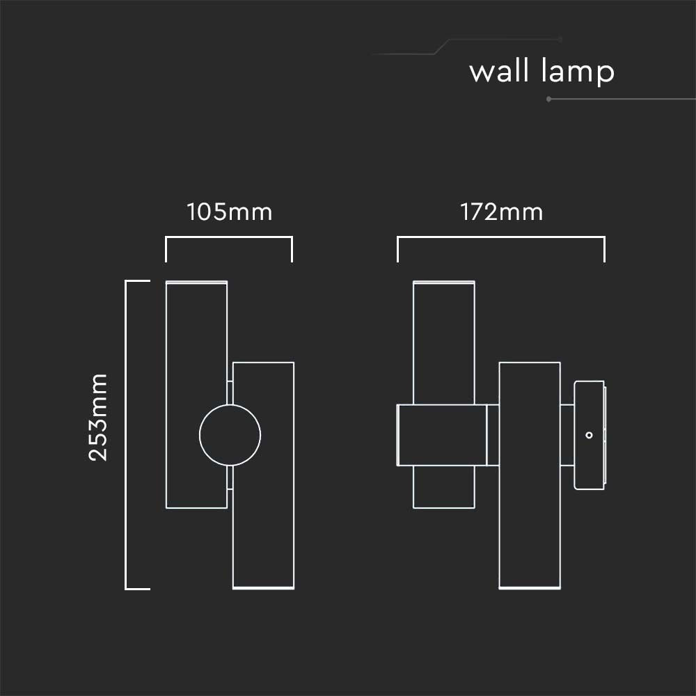 Dwustronna lampa ścienna LED / Obudowa: Biała