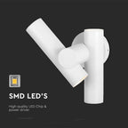 Dwustronna lampa ścienna LED / Barwa: 4000K / Obudowa: Biała