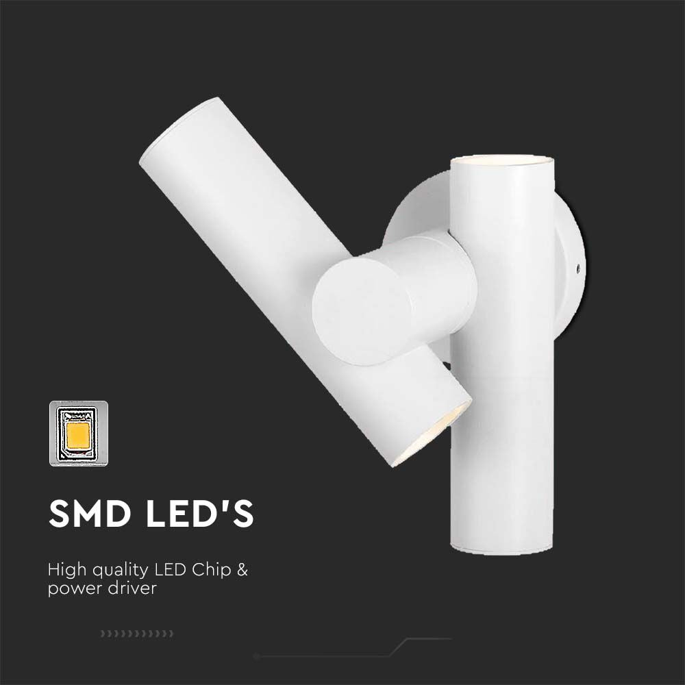 Dwustronna lampa ścienna LED / Barwa: 4000K / Obudowa: Biała