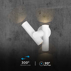 Dwustronna lampa ścienna LED / Obudowa: Biała