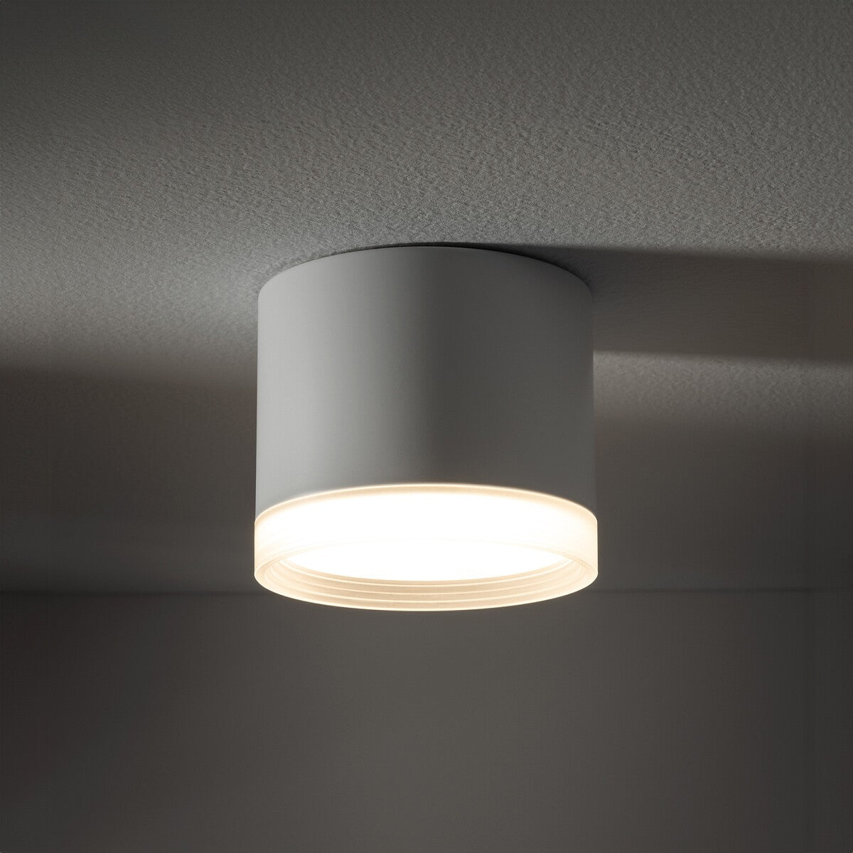 Nowodvorski Lampa downlights natynkowa SILBA 12W only LED 50/60Hz - Aluminium lakierowane - Biały 10476 - lampa włączona