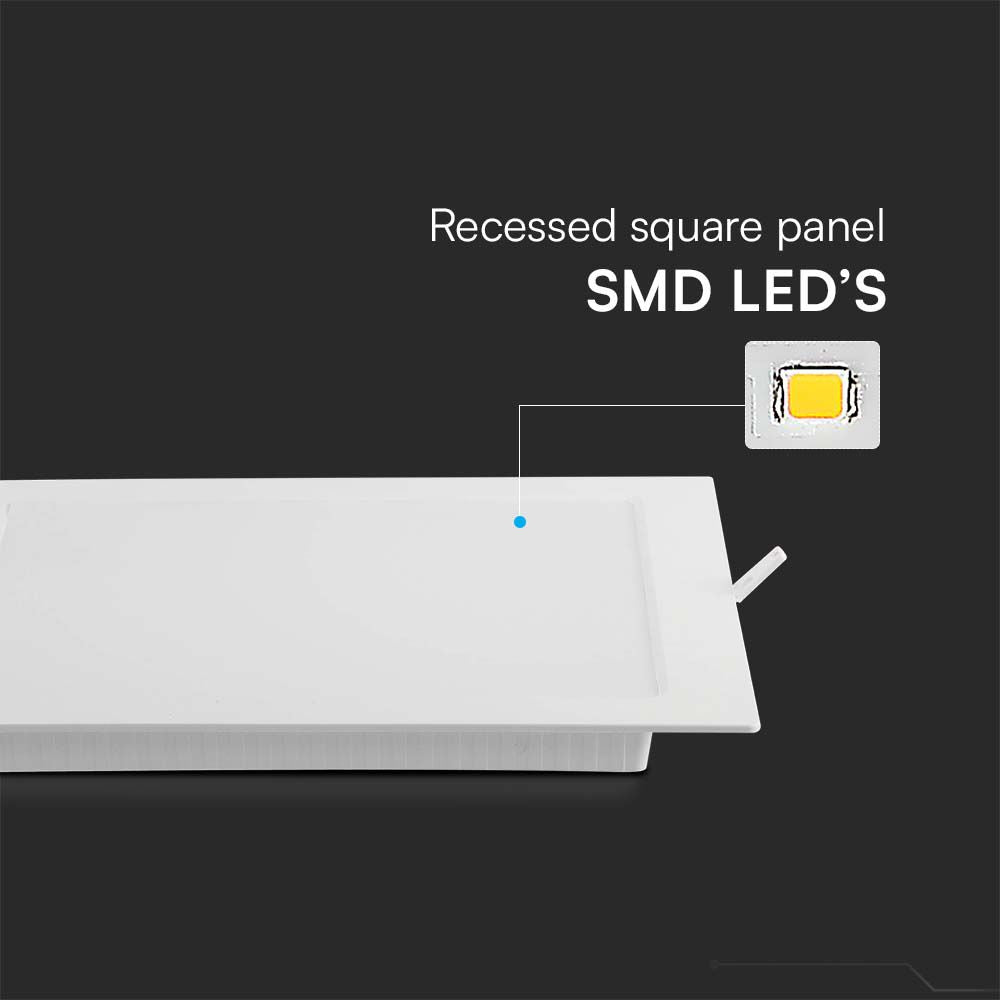 3W Panel LED Podtynkowy / Barwa: 3000K / Kształt: Kwadratowy