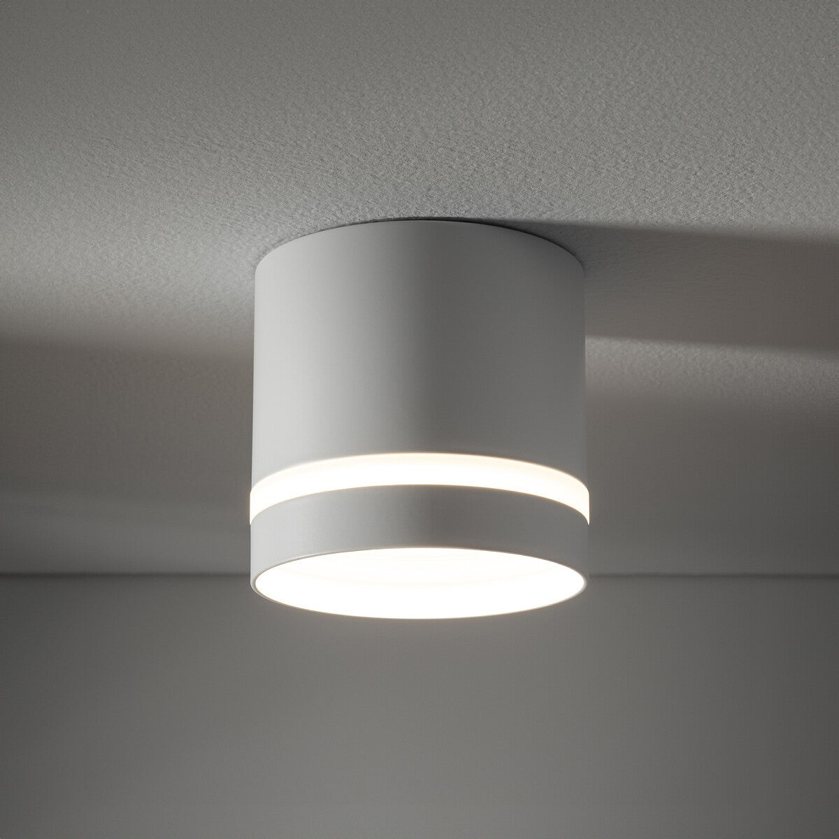 Nowodvorski Lampa downlights natynkowa CRES 12W only LED 50/60Hz - Aluminium lakierowane - Biały 10478 - lampa włączona