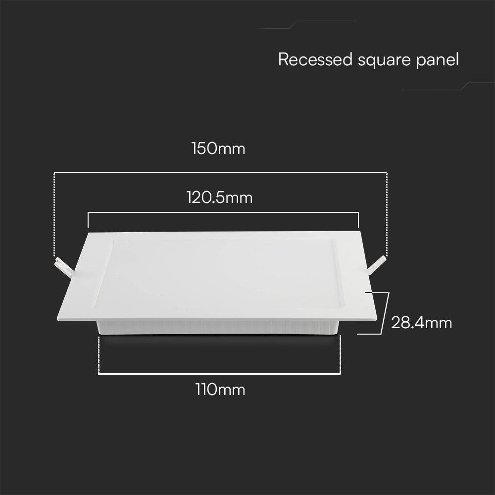 6W Panel LED Podtynkowy / Barwa:6500K / Kształt: Kwadratowy / Biały