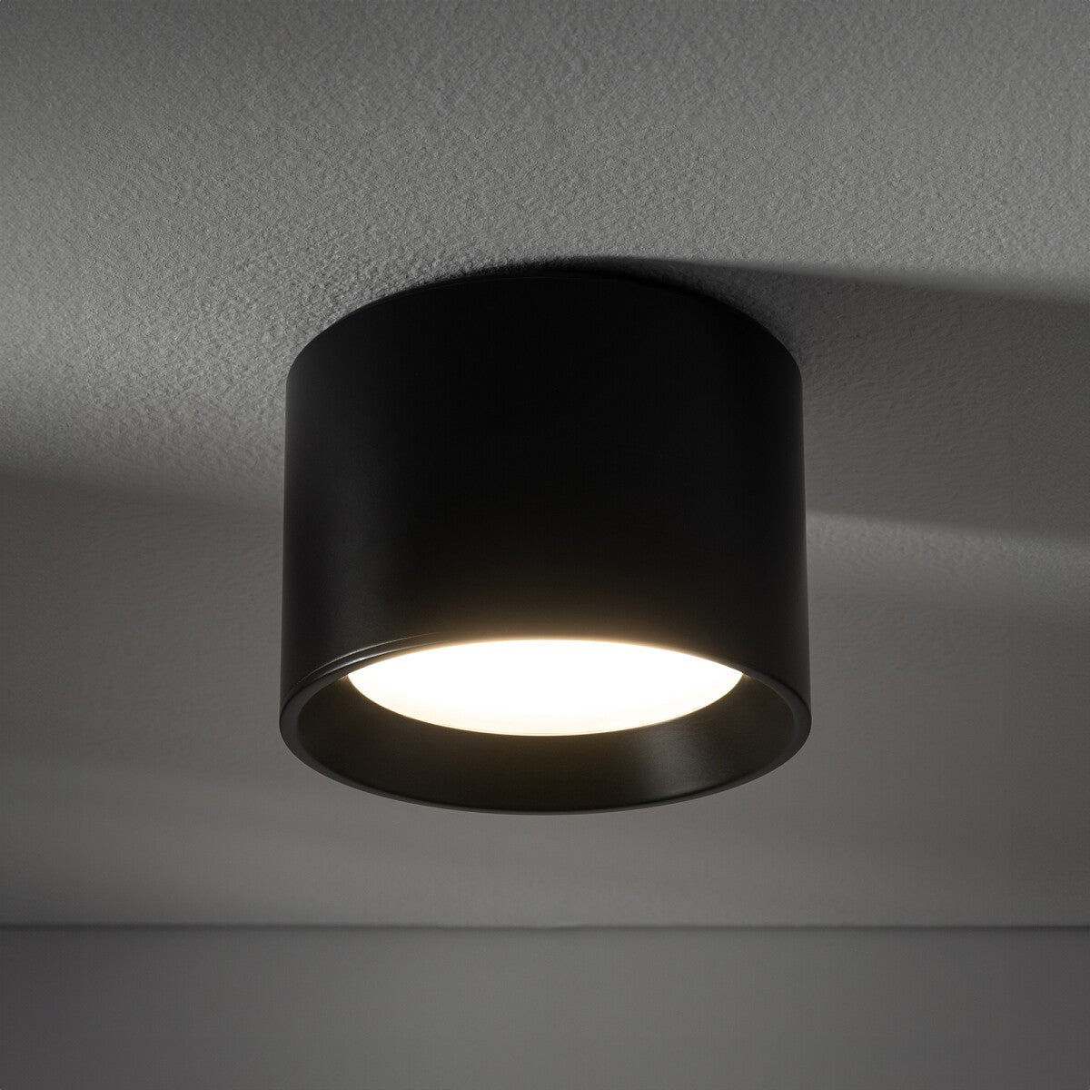 Nowodvorski Lampa downlights natynkowa MAUN 12W only LED 50/60Hz - Aluminium lakierowane - Czarny 10482 - lampa włączona