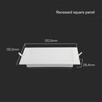6W Panel LED Podtynkowy / Chip SAMSUNG / 5 Lat gwarancji / Barwa:6500K / Kształt: Kwadratowy / Biały