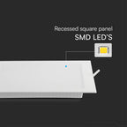 12W Panel LED Podtynkowy / Chip SAMSUNG / 5 Lat gwarancji / Barwa:6500K / Kształt: Kwadratowy / Biały