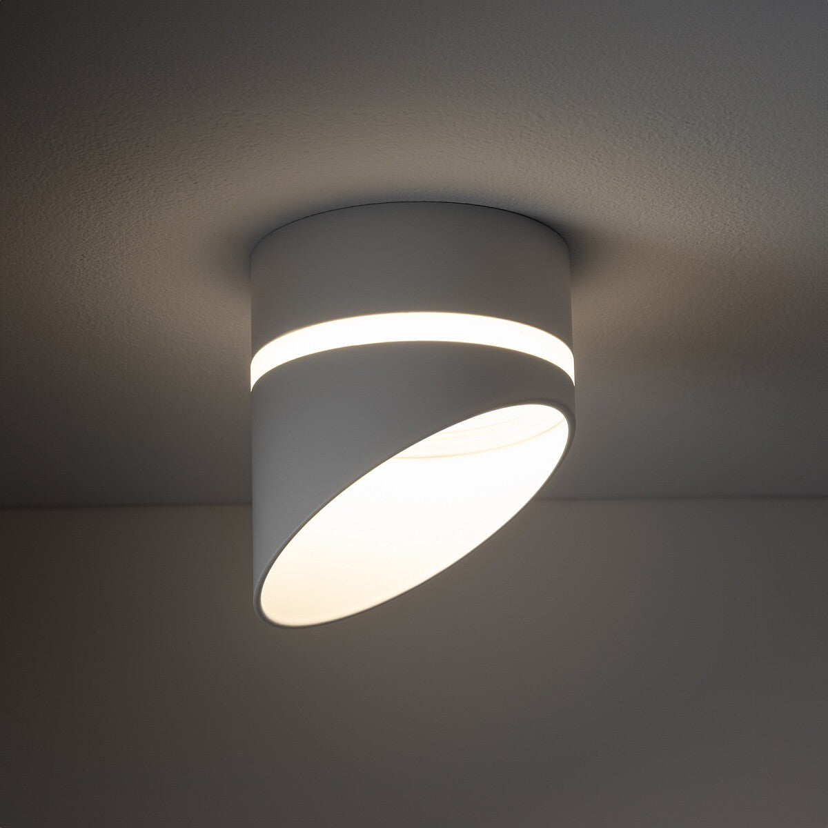 Nowodvorski Lampa downlights podtynkowa VIS 12W only LED 50/60Hz - Aluminium lakierowane - Biały 10486 - lampa włączona