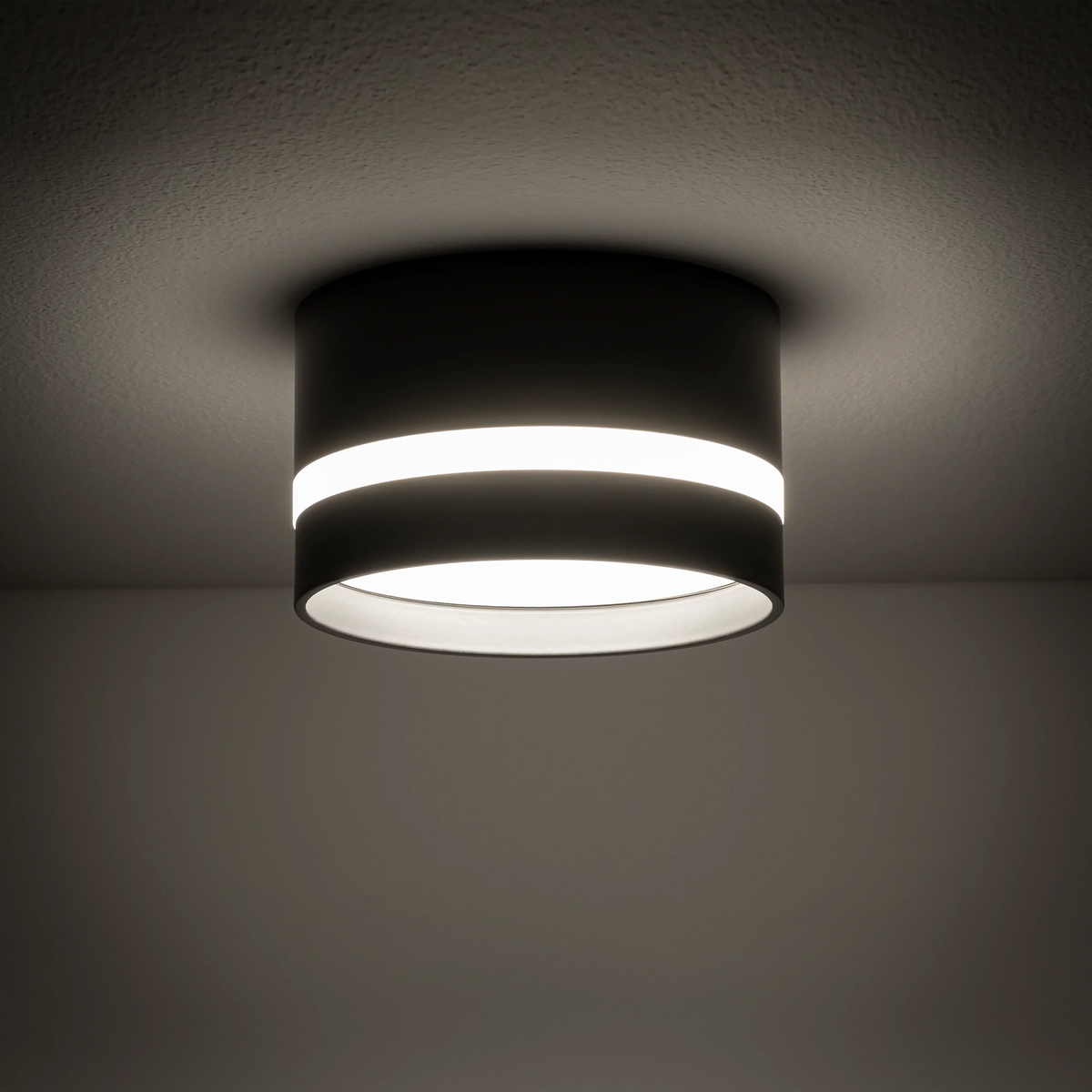 Nowodvorski Lampa downlights podtynkowa MURTER 12W only LED 50/60Hz - Aluminium lakierowane - Czarny 10489 - lampa włączona