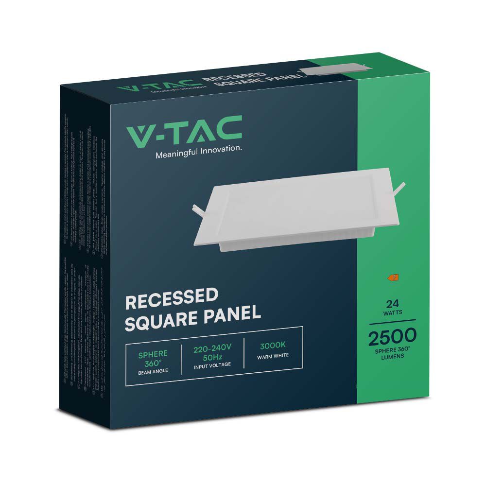 24W Panel LED Podtynkowy / Barwa:4000K / Kształt: Kwadratowy / Biały