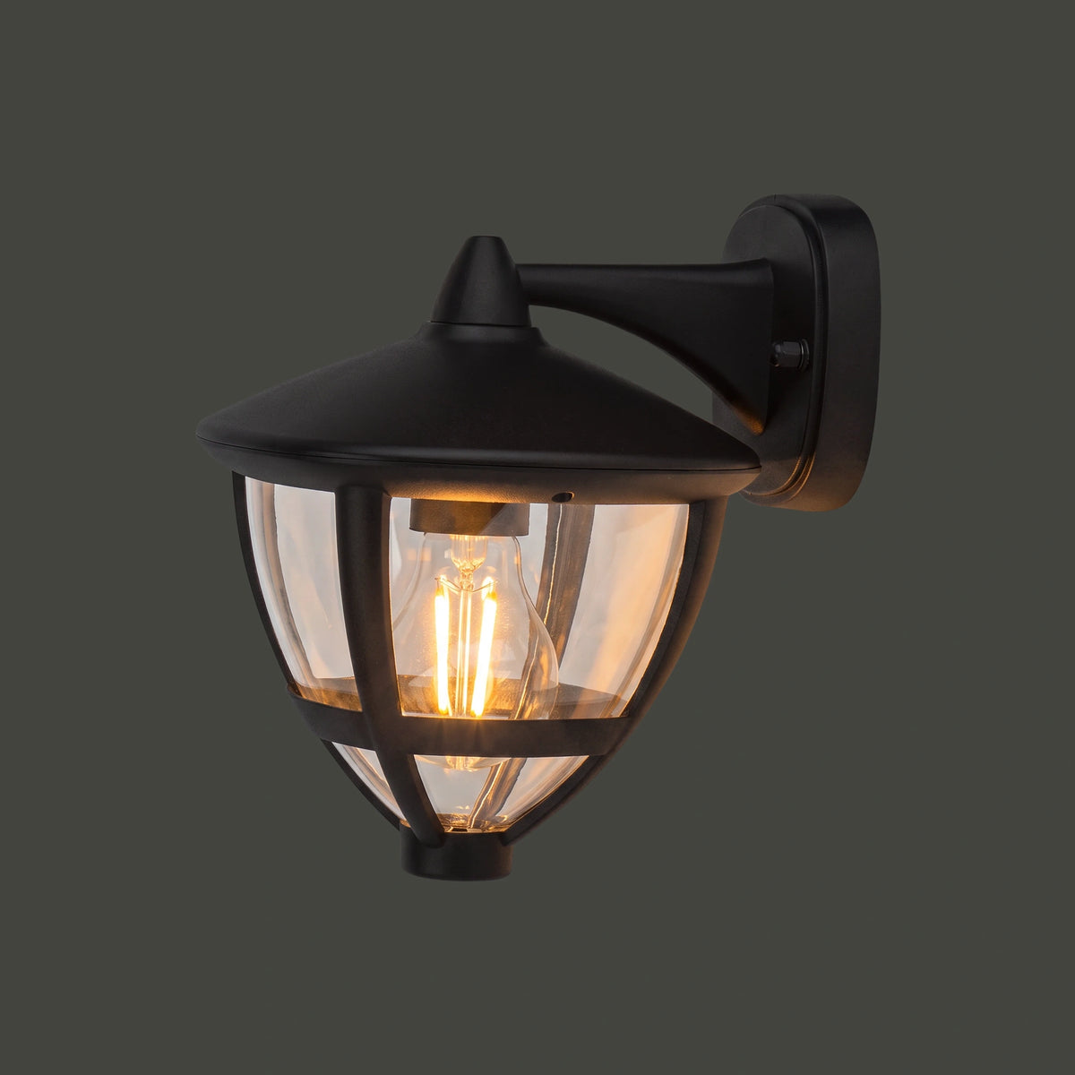 Nowodvorski Lampa ścienna natynkowa AMELIA 10W only LED 50/60Hz IP44 - Aluminium lakierowane - Czarny 10495 - lampa włączona