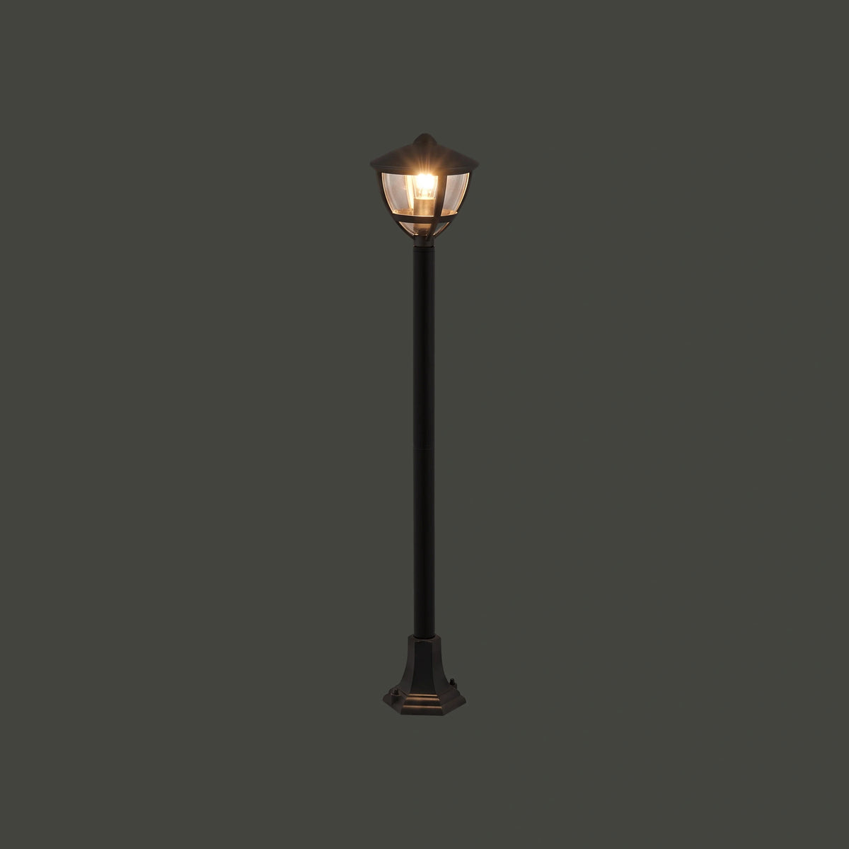 Nowodvorski Lampa stojąca AMELIA 10W only LED 50/60Hz IP44 - Aluminium lakierowane - Czarny I 10497 - lampa włączona