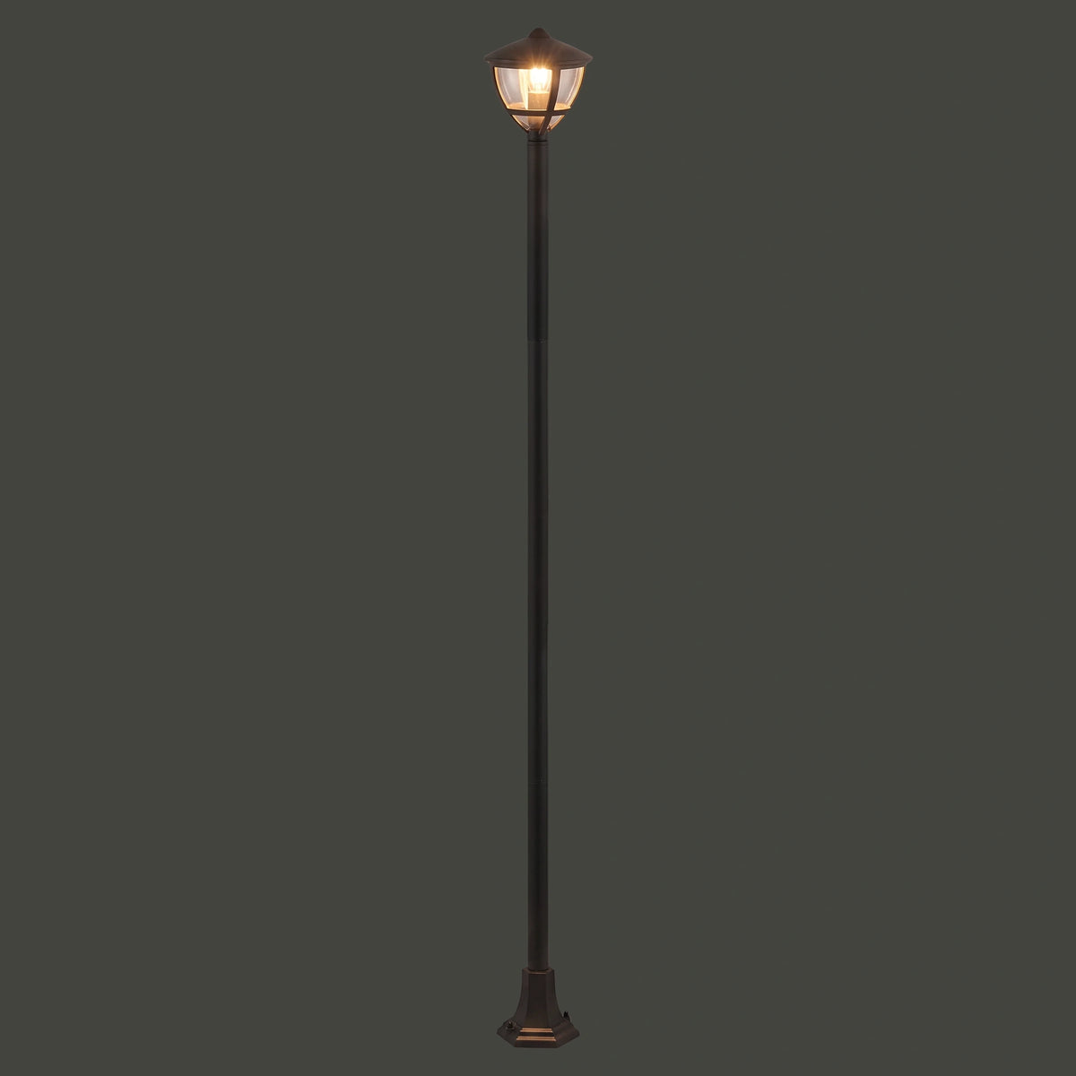 Nowodvorski Lampa stojąca AMELIA 10W only LED 50/60Hz IP44 - Aluminium lakierowane - Czarny II 10498 - lampa włączona