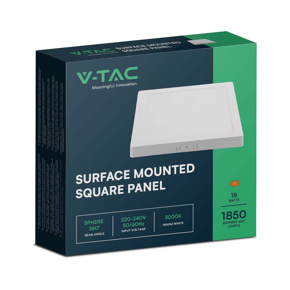 18W Panel LED Natynkowy / Barwa:3000K / Kształt: Kwadratowy / Biały
