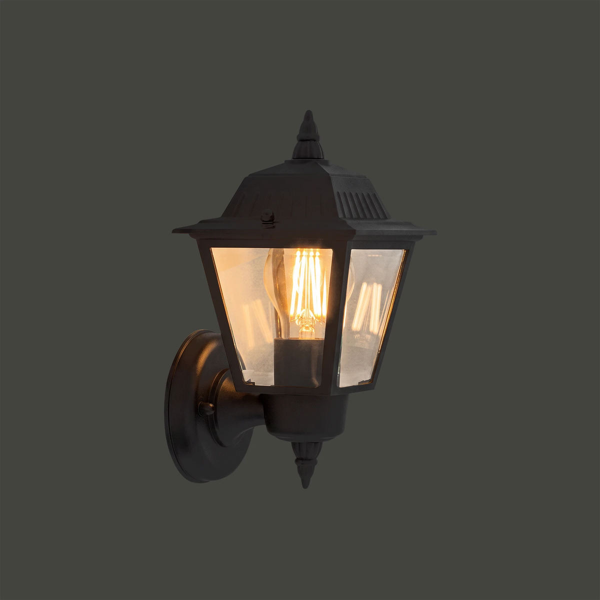 Nowodvorski Lampa ścienna natynkowa ANA 10W only LED 50/60Hz IP44 - Aluminium lakierowane - Czarny 10499 - lampa włączona