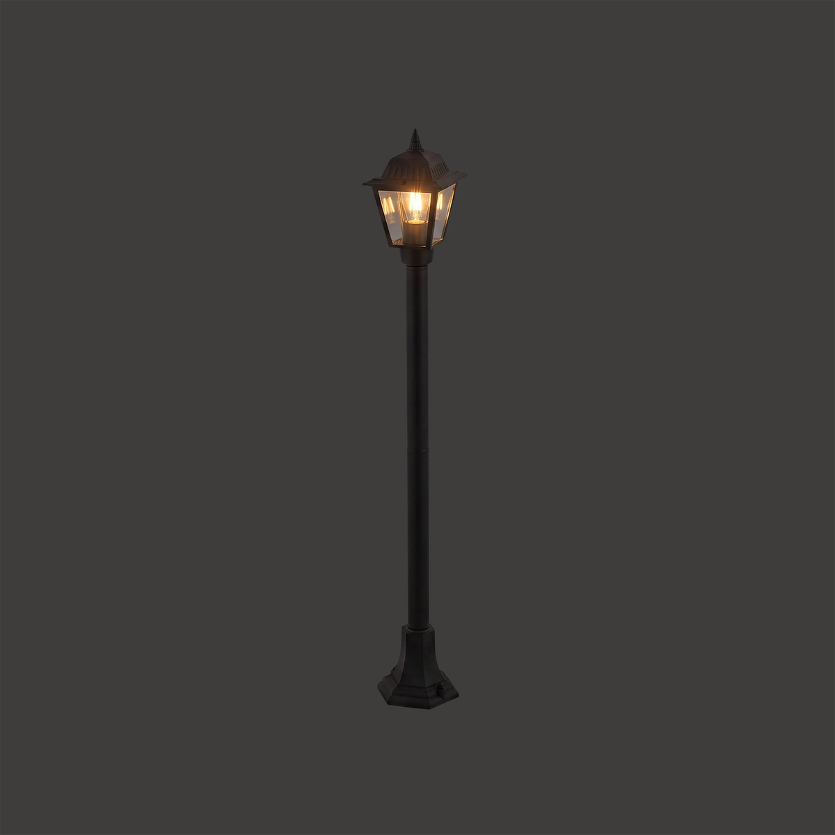 Nowodvorski Lampa stojąca ANA 10W only LED 50/60Hz IP44 - Aluminium lakierowane - Czarny I 10501 - lampa włączona