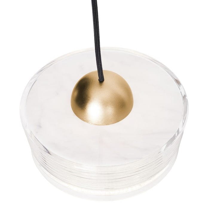 Maxlight Lampa wisząca Lipari I - Aluminium + akryl - Biały + złoty szczotkowany P0542
