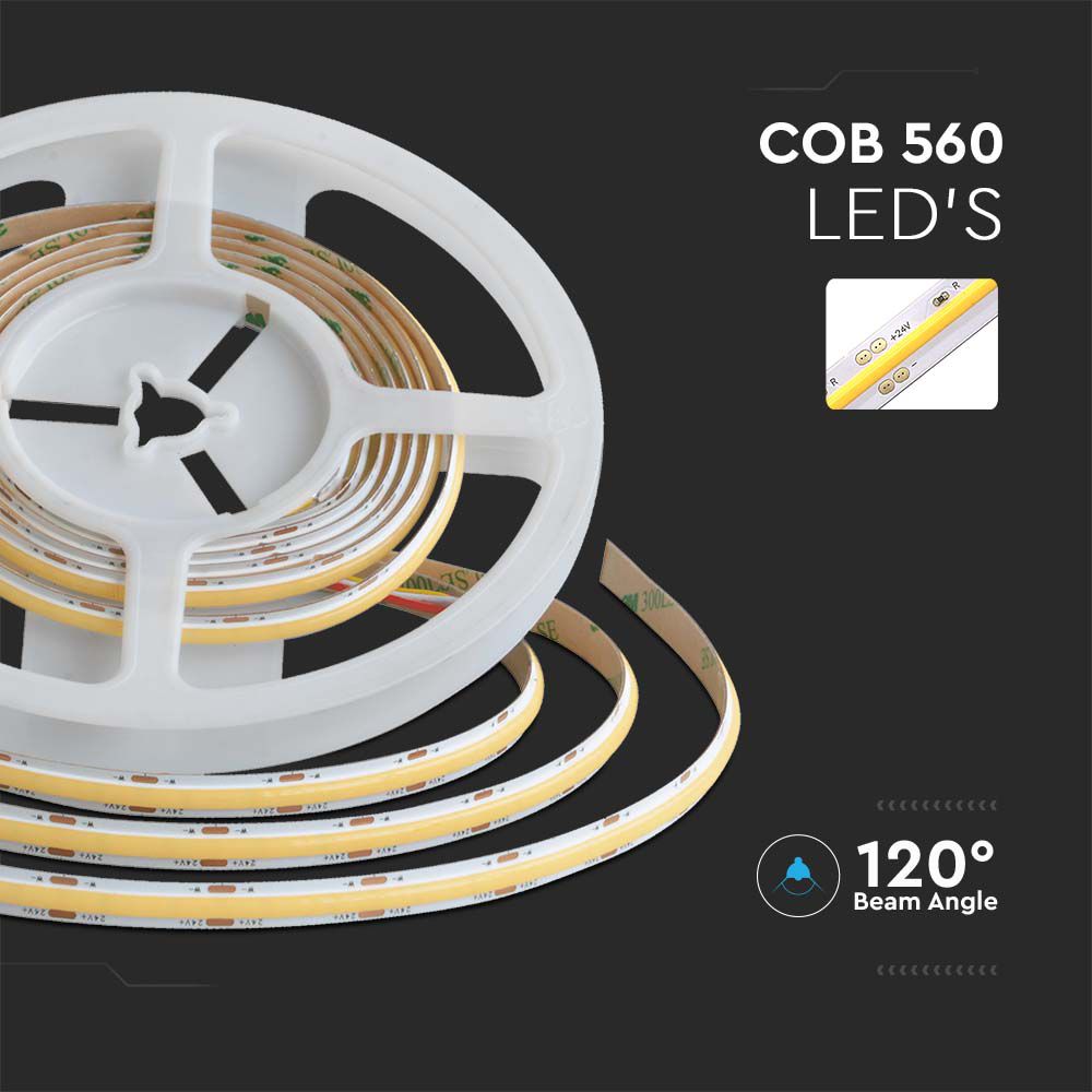 18W Taśma LED COB / Barwa: 3w1 / IP20 / 24V / Szerokość: 8mm