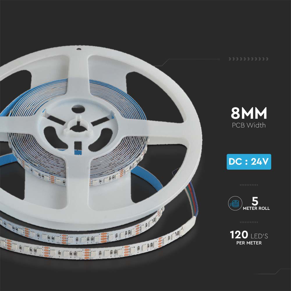 12W Taśma LED / Barwa:RGB / IP20 / 24V / Szerokość: 8mm