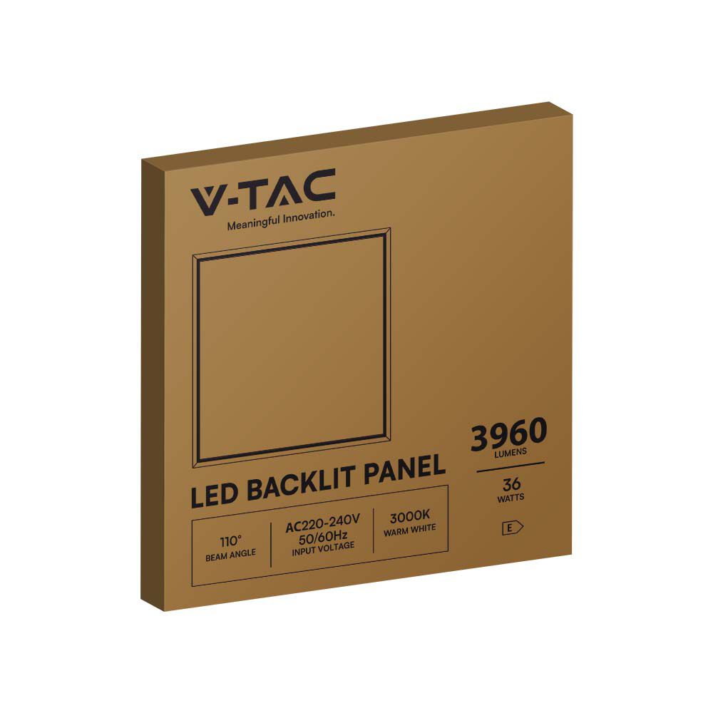 36W Panel LED / 600x600mm / Skuteczność 120lm/W / Barwa: 3000K / Opakowanie: 10szt.