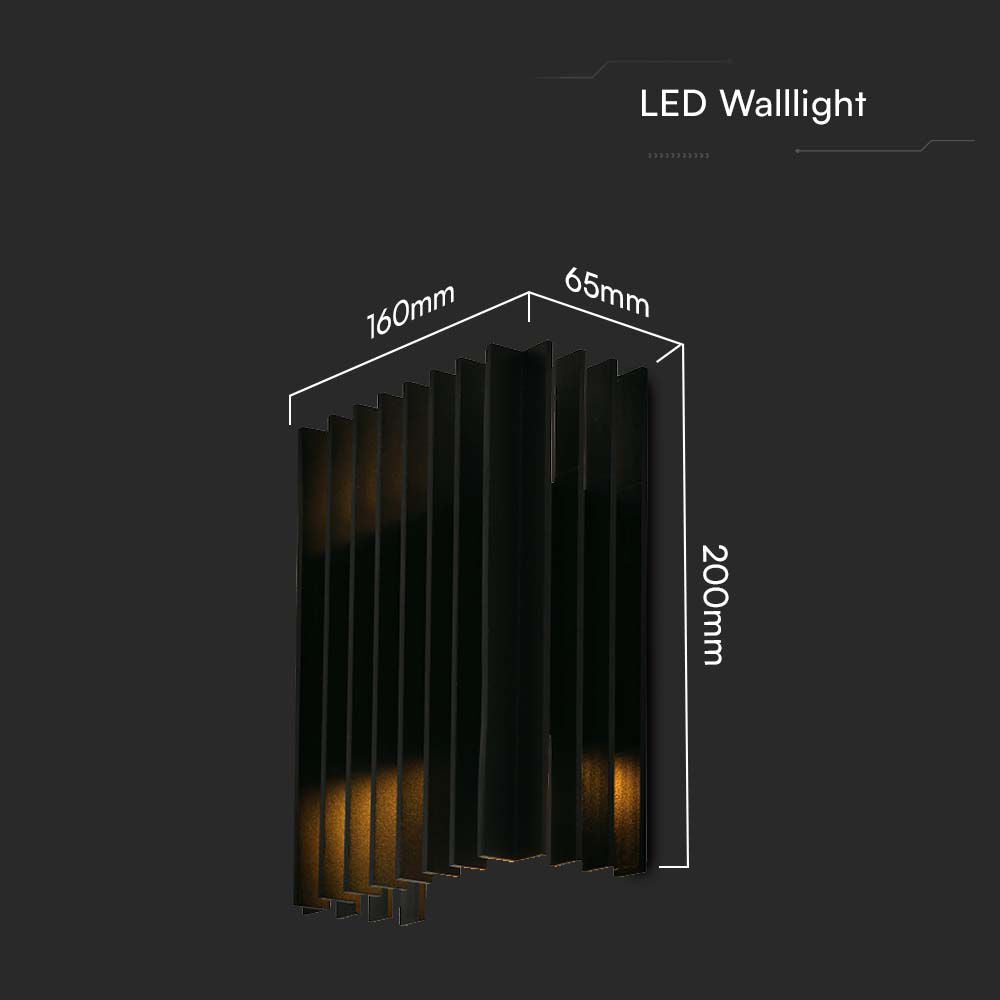 2*6W Lampa ścienna LED (W141*D65*H200mm) / Barwa: 3000K / Obudowa: Czarna