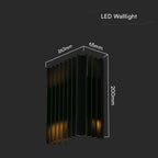 2*6W Lampa ścienna LED (W141*D65*H200mm) / Barwa: 3000K / Obudowa: Czarna