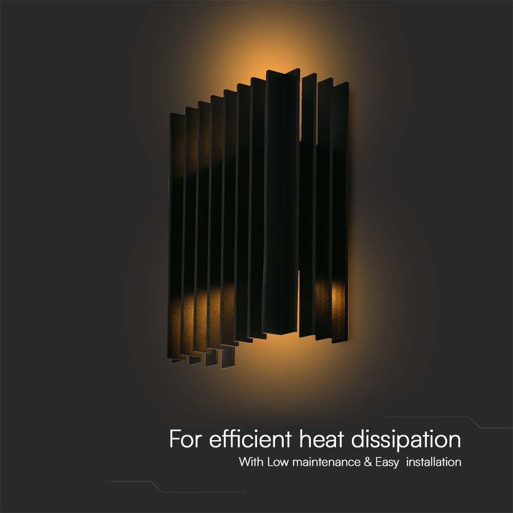 2*6W Lampa ścienna LED (W141*D65*H200mm) / Barwa: 4000K / Obudowa: Czarna