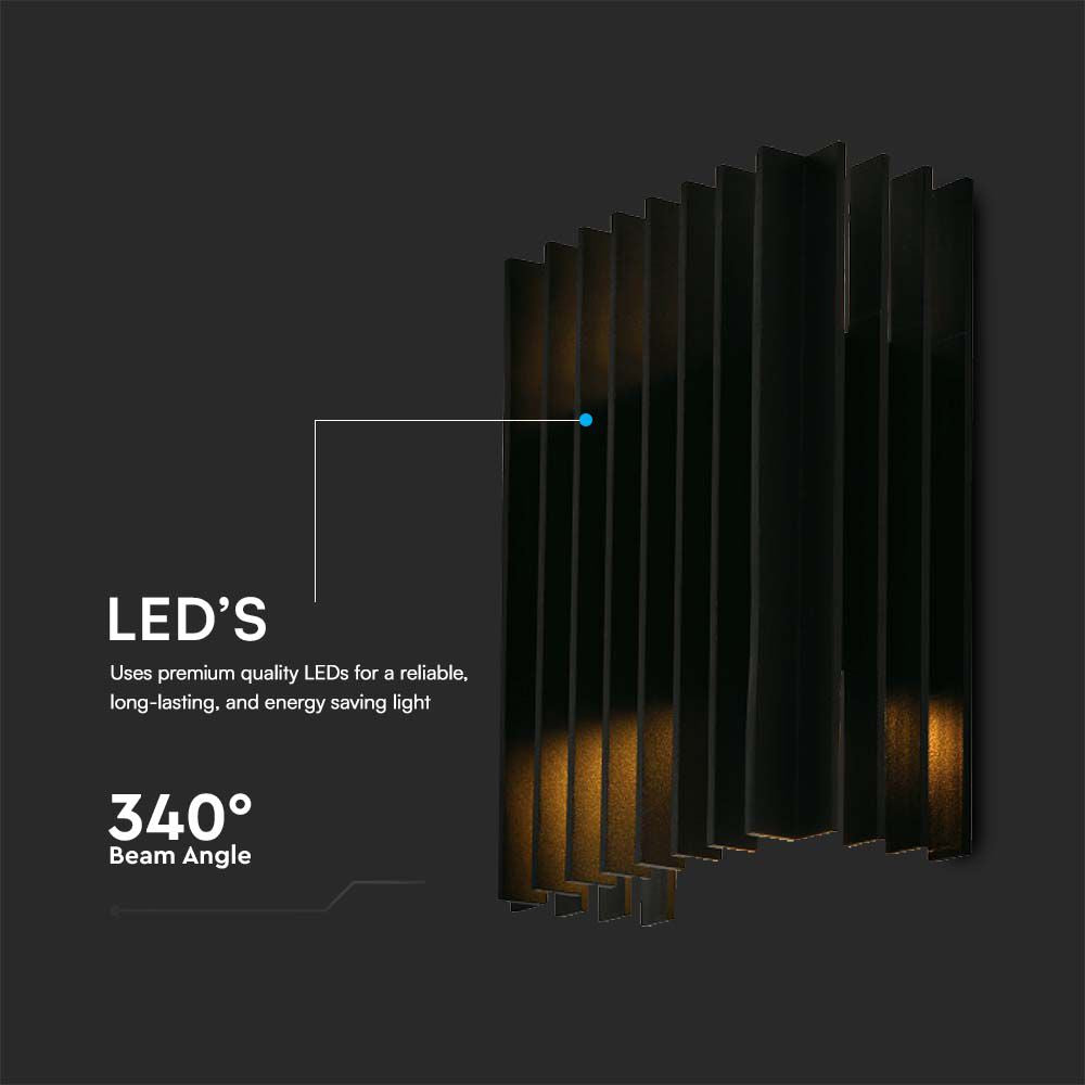 2*6W Lampa ścienna LED (W141*D65*H200mm) / Barwa: 4000K / Obudowa: Czarna