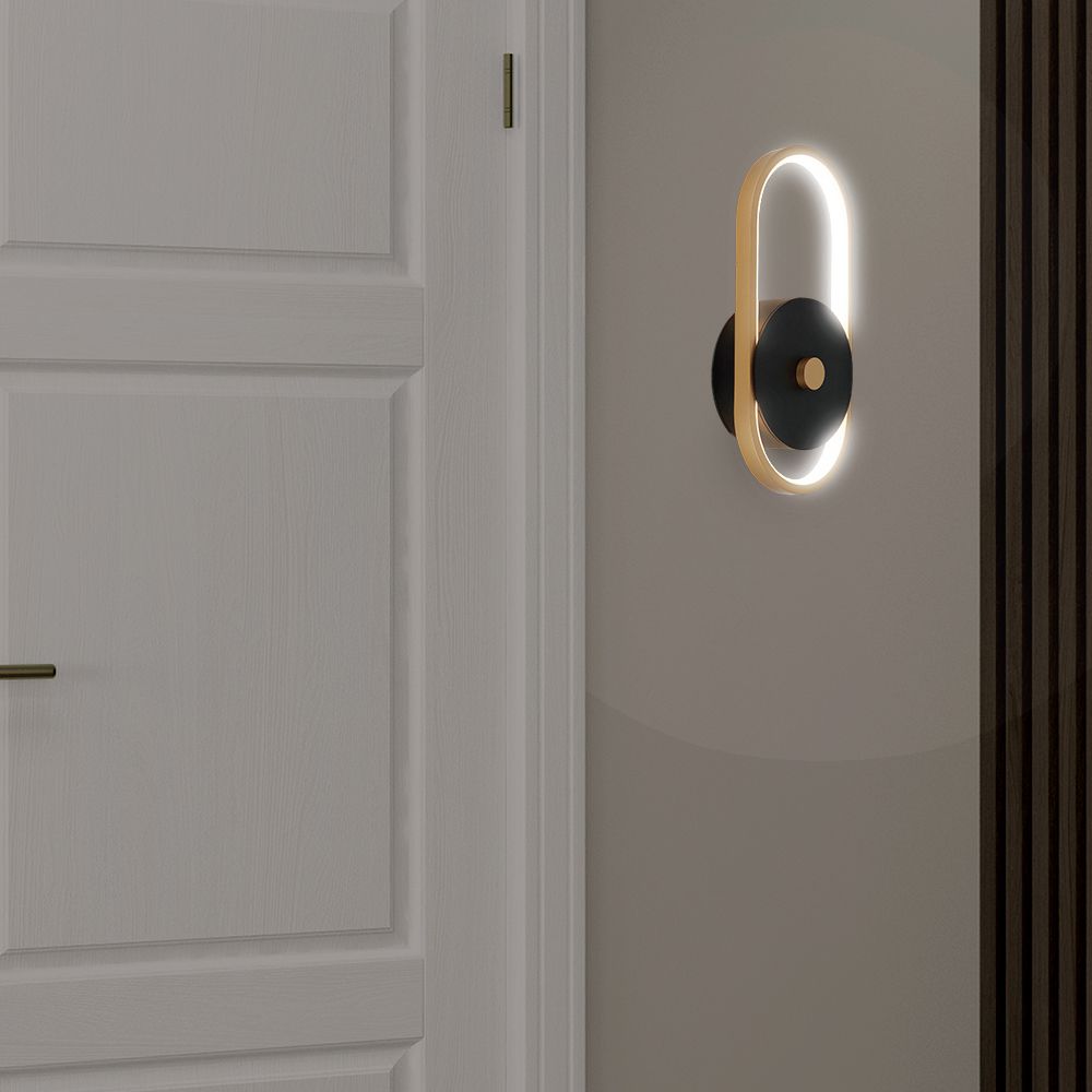 15W Lampa ścienna LED (L33*W15*H4.4mm) / Barwa: 4000K / Obudowa: Czarno-mosiężna