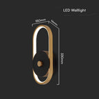 15W Lampa ścienna LED (L33*W15*H4.4mm) / Barwa: 3000K / Obudowa: Czarno-mosiężna