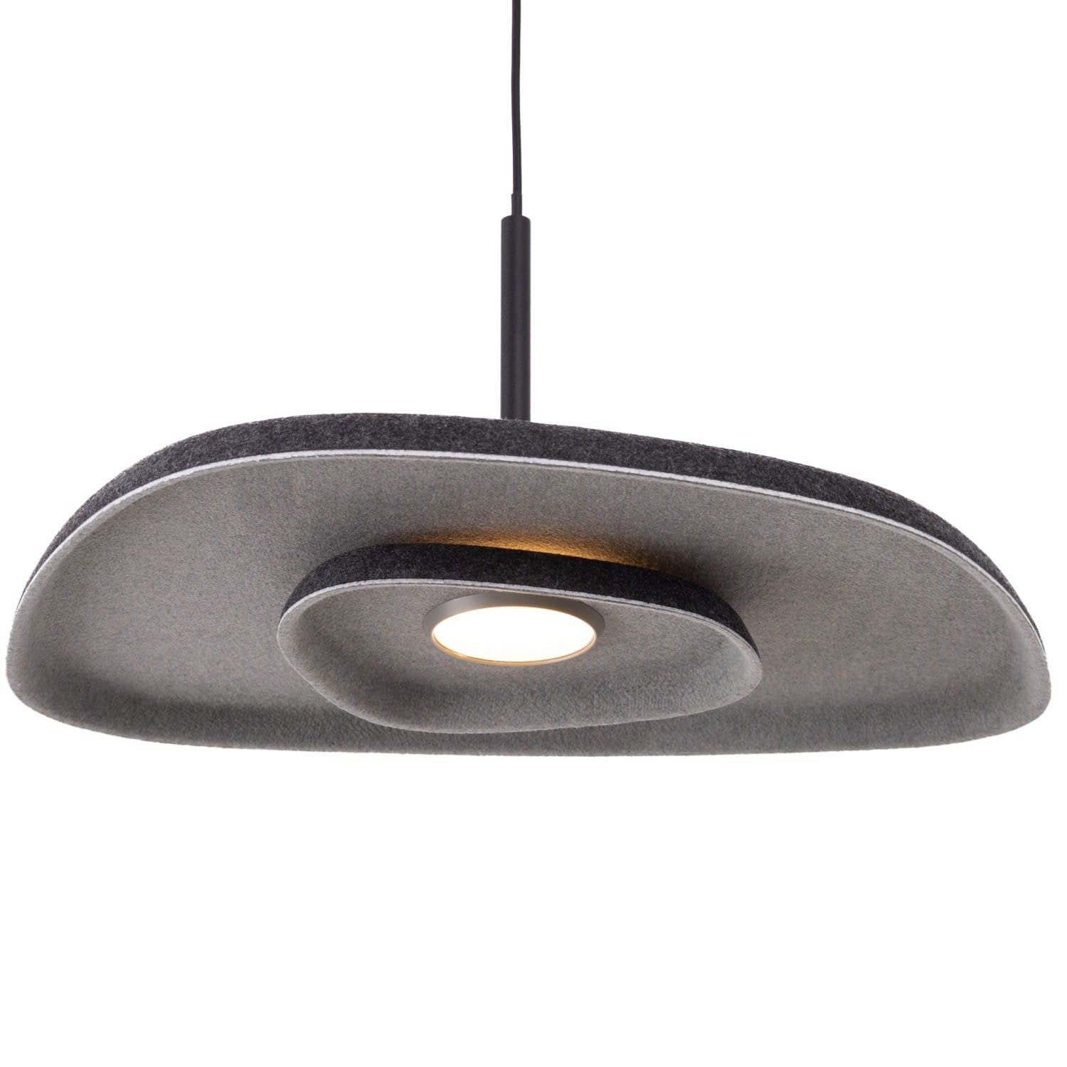 Maxlight Lampa wisząca Deux - Filc + akryl + aluminium - Czarny + szary P0560