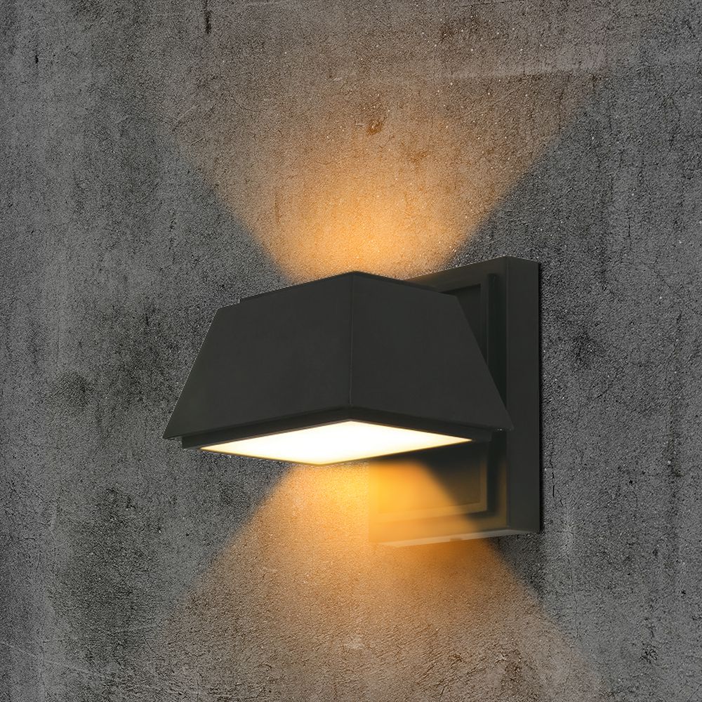 15W Lampa ścienna LED (L16*W16.5*H16.4mm) / Barwa: 3000K / Obudowa: Czarna