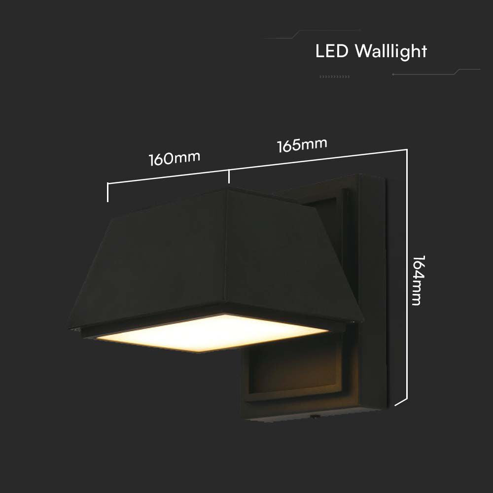 15W Lampa ścienna LED (L16*W16.5*H16.4mm) / Barwa: 4000K / Obudowa: Czarna