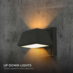 15W Lampa ścienna LED (L16*W16.5*H16.4mm) / Barwa: 4000K / Obudowa: Czarna