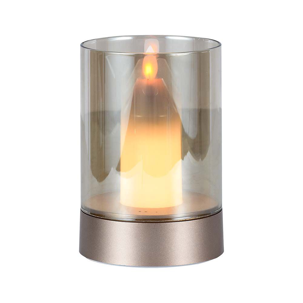 2W Lampa świeczka LED / Barwa: 3000K / Szkło: Bursztynowe