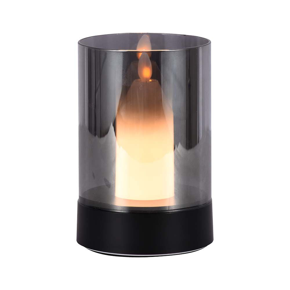 2W Lampa świeczka LED / Barwa: 3000K / Szkło: Przydymione