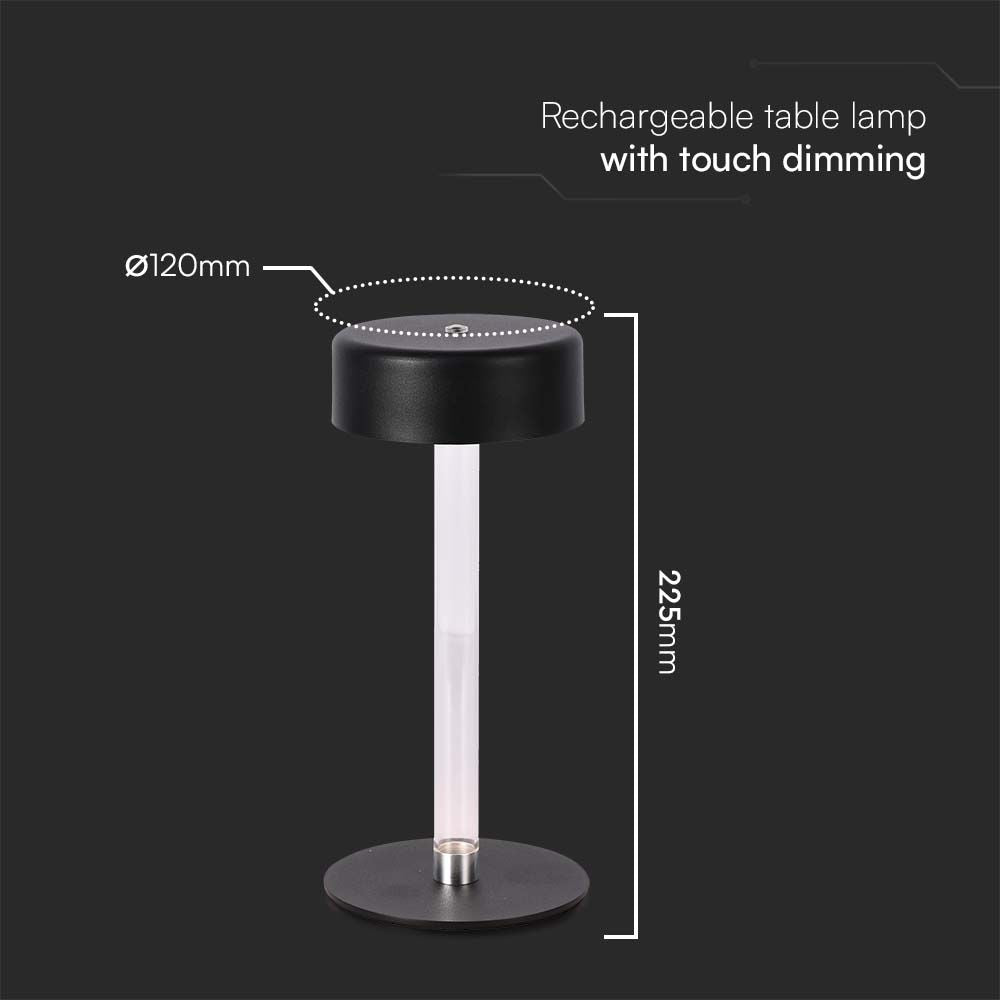 3W Lampa biurkowa LED (D120*260) / Barwa: 3w1 / Kolor: Czarny