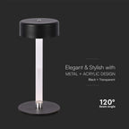 3W Lampa biurkowa LED (D120*260) / Barwa: 3w1 / Kolor: Czarny