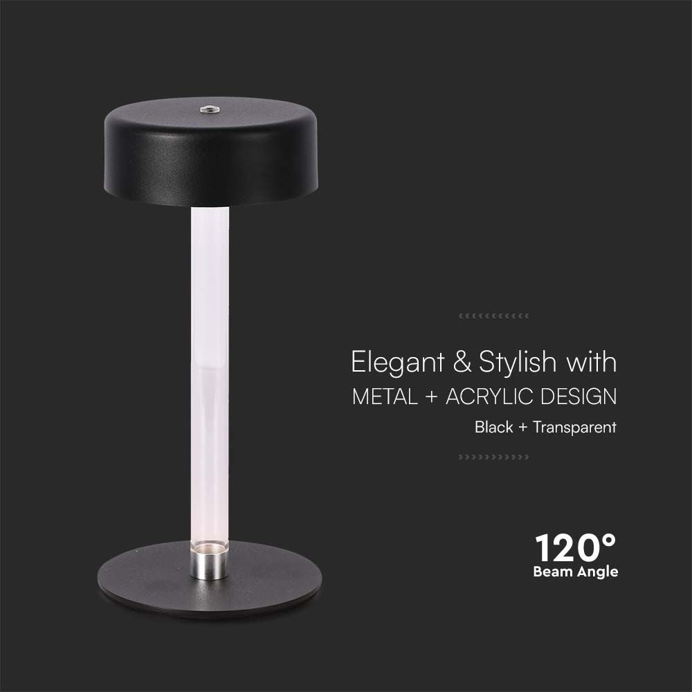 3W Lampa biurkowa LED (D120*260) / Barwa: 3w1 / Kolor: Czarny