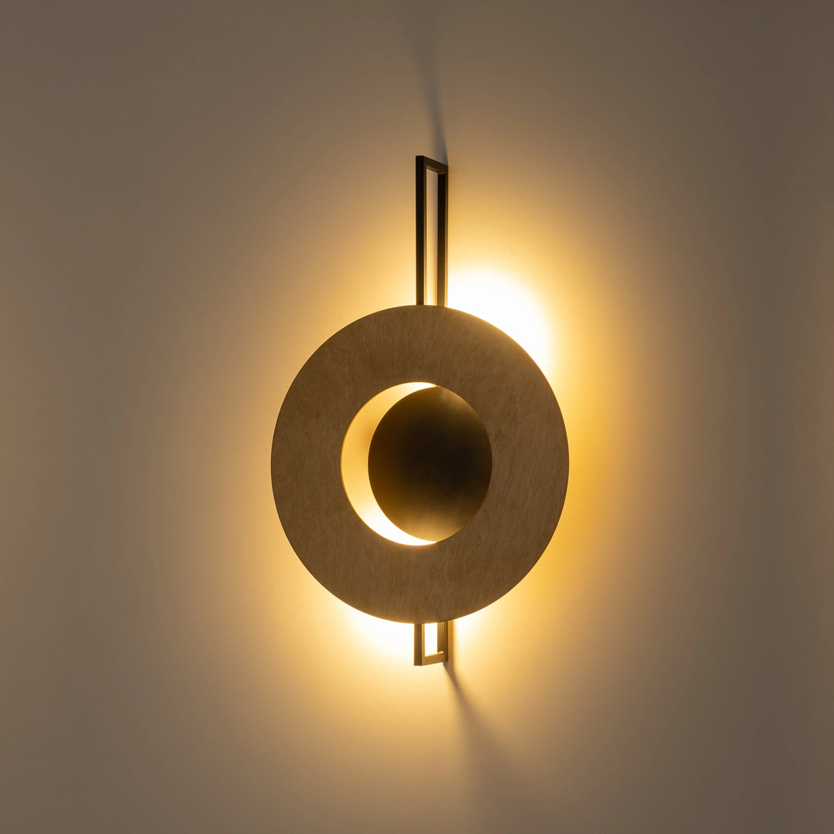Nowodvorski Kinkiet SUNSET NATURAL A 12W only LED 50/60Hz - Sklejka - Naturalne drewno 10576 - lampa włączona