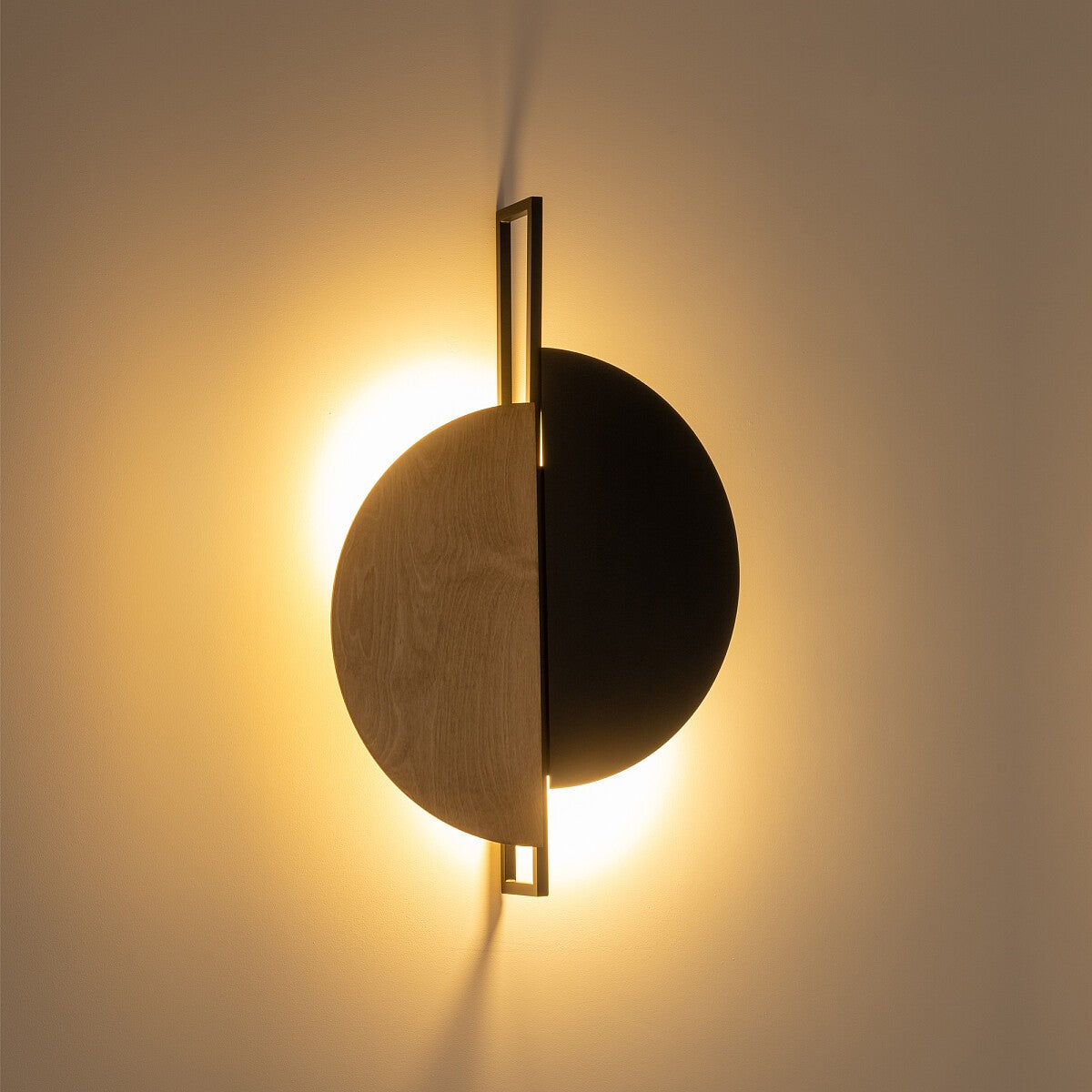 Nowodvorski Kinkiet SUNSET NATURAL B 12W only LED 50/60Hz - Sklejka - Naturalne drewno 10577 - lampa włączona