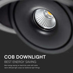 12W Oprawa COB Downlight LED / Barwa: 3w1 / Obudowa: Czarna