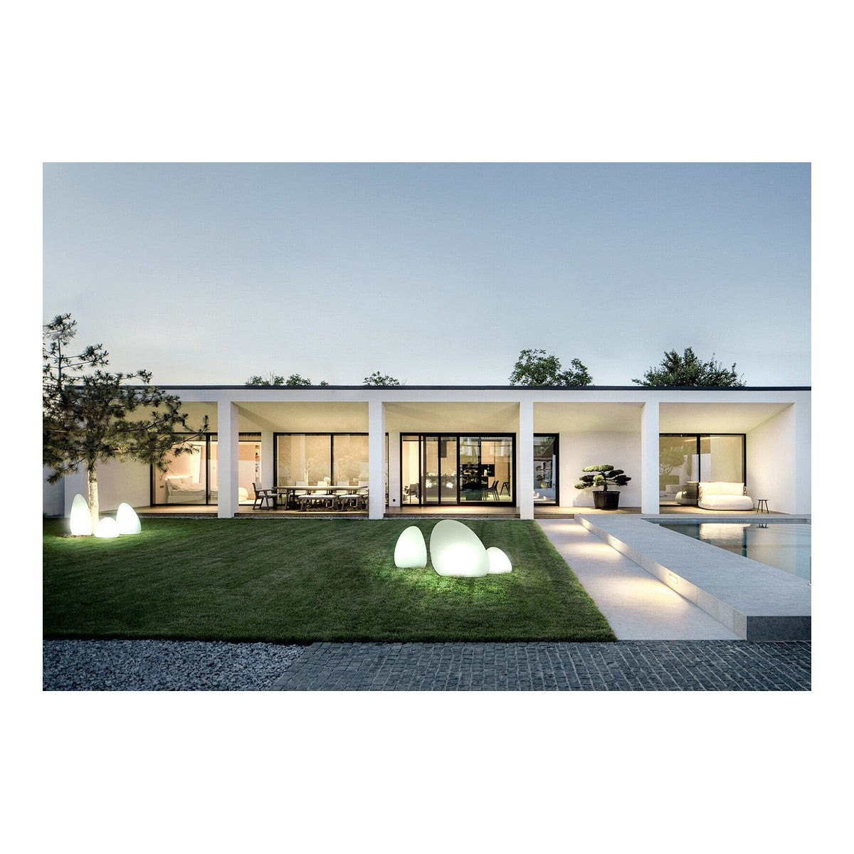 Nowodvorski Lampa stojąca STONE M 25W only LED 50/60Hz IP44 - Tworzywo sztuczne PE - Biały 10580