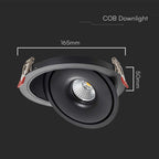 20W Oprawa COB Downlight LED / Barwa: 3w1 / Obudowa: Czarna