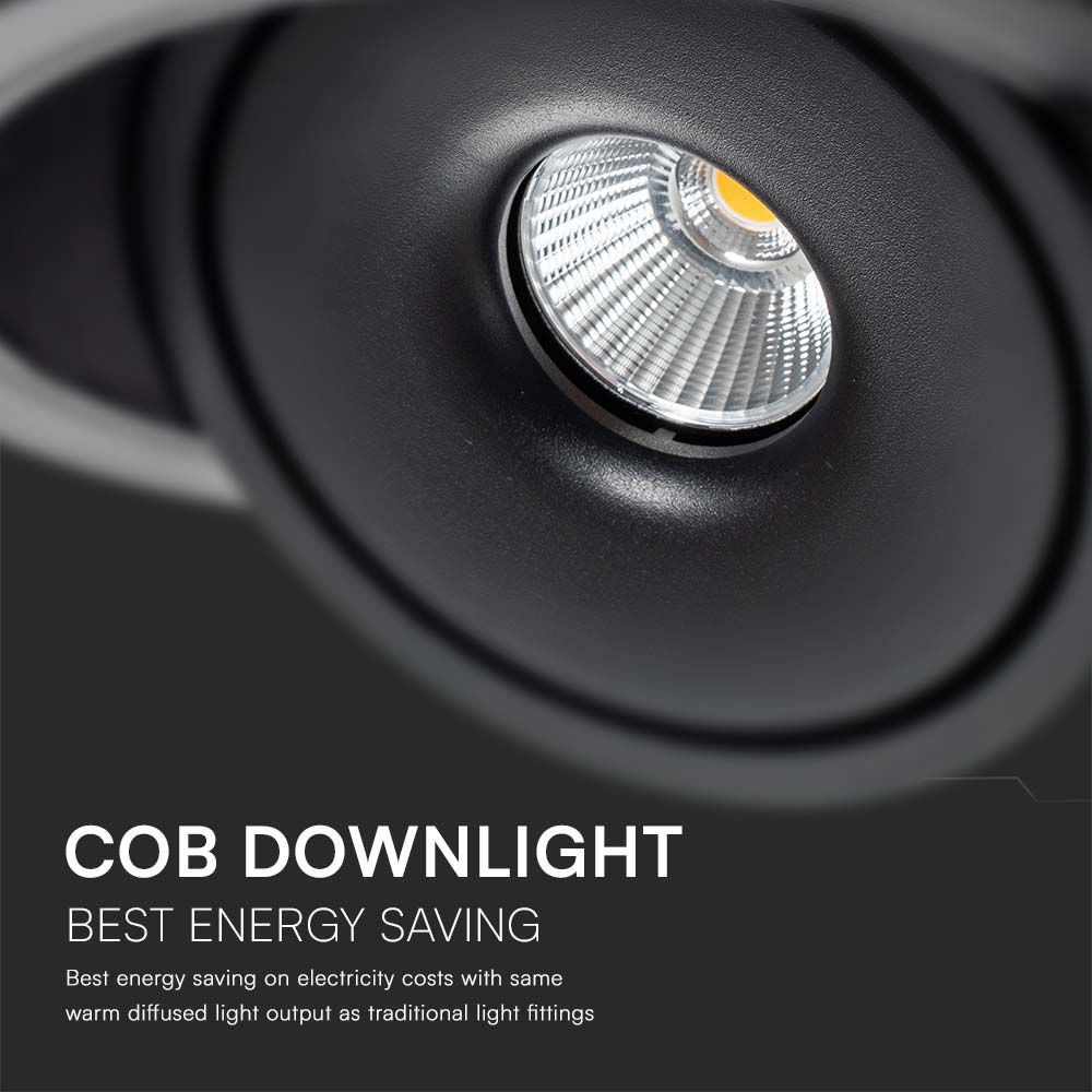 20W Oprawa COB Downlight LED / Barwa: 3w1 / Obudowa: Czarna