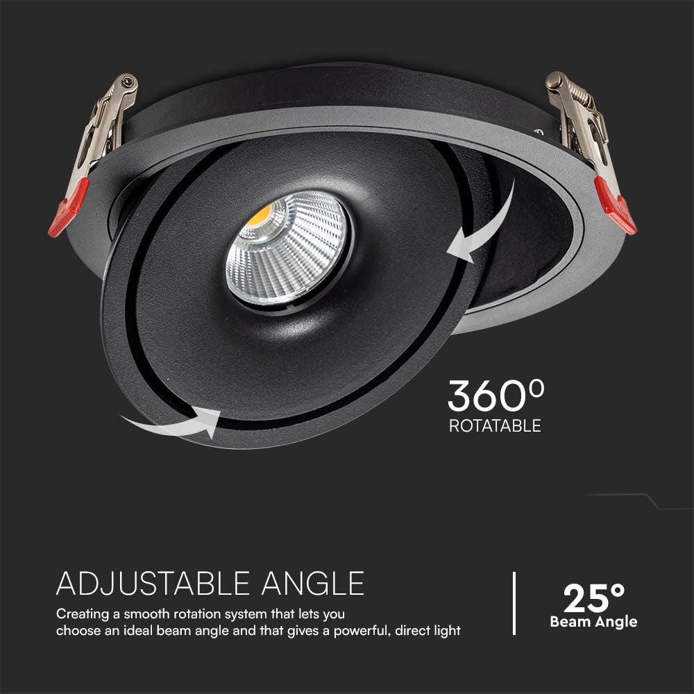 20W Oprawa COB Downlight LED / Barwa: 3w1 / Obudowa: Czarna
